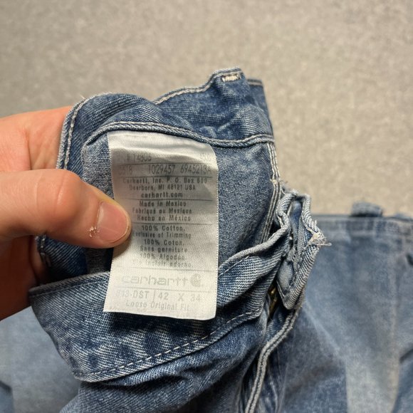 Carhartt Jeans Mens 40x32 Blue Carpenter Loose Original Denim Cotton (Tag 42x34) - Picture 11 of 12